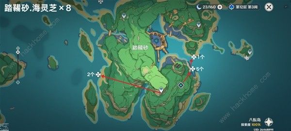 原神4.5海灵芝采集路线图 4.5版本海灵芝采集图示一览