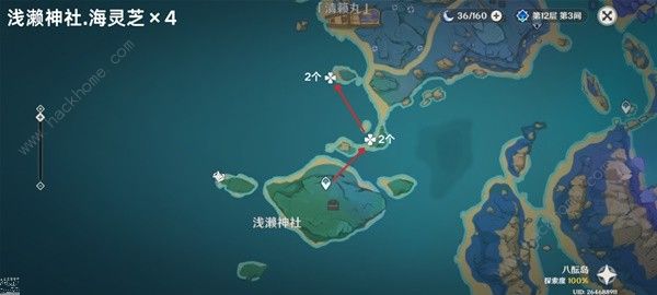 原神4.5海灵芝采集路线图 4.5版本海灵芝采集图示一览